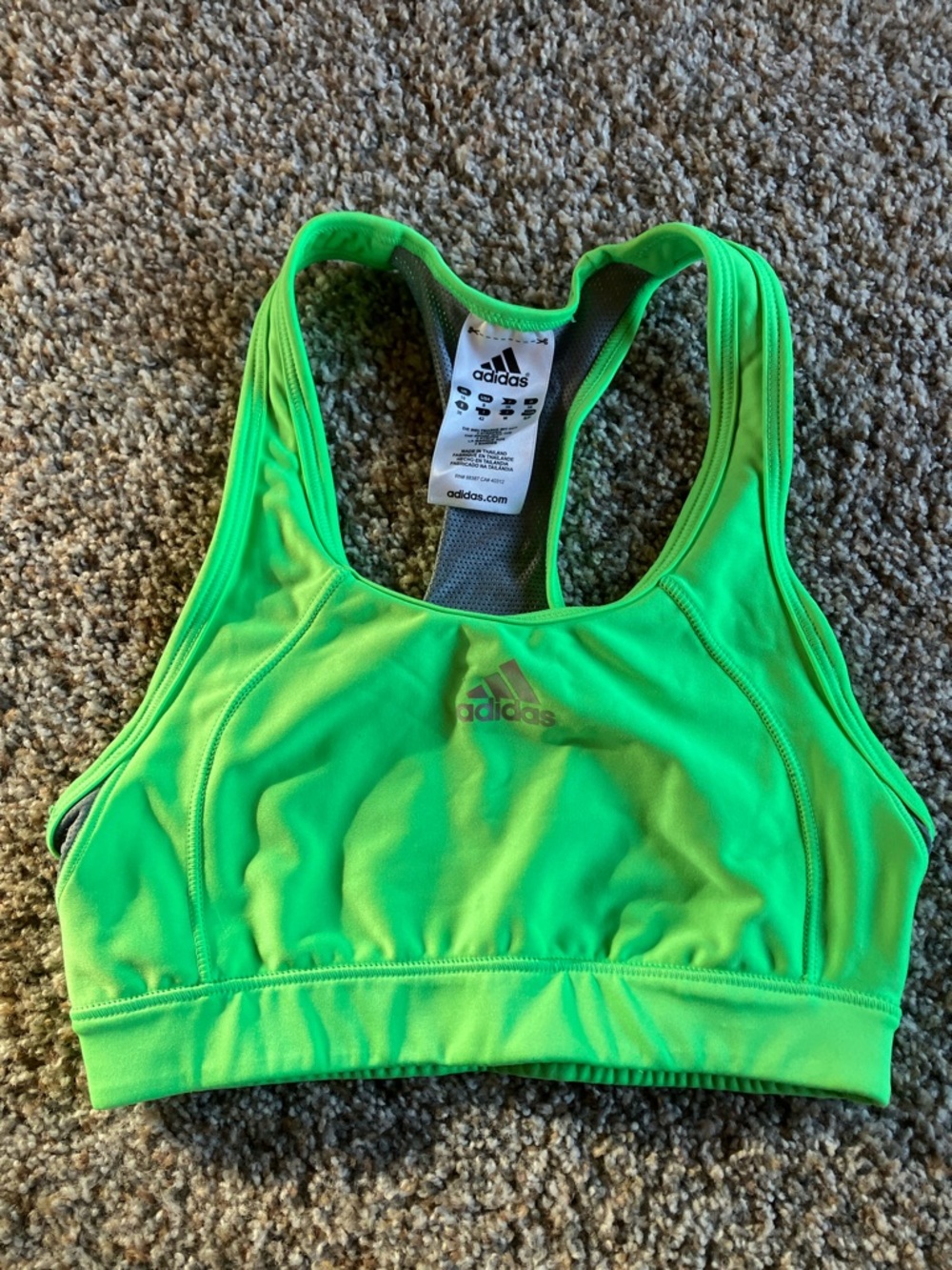 adidas Neon Green Racerback Sports Bra